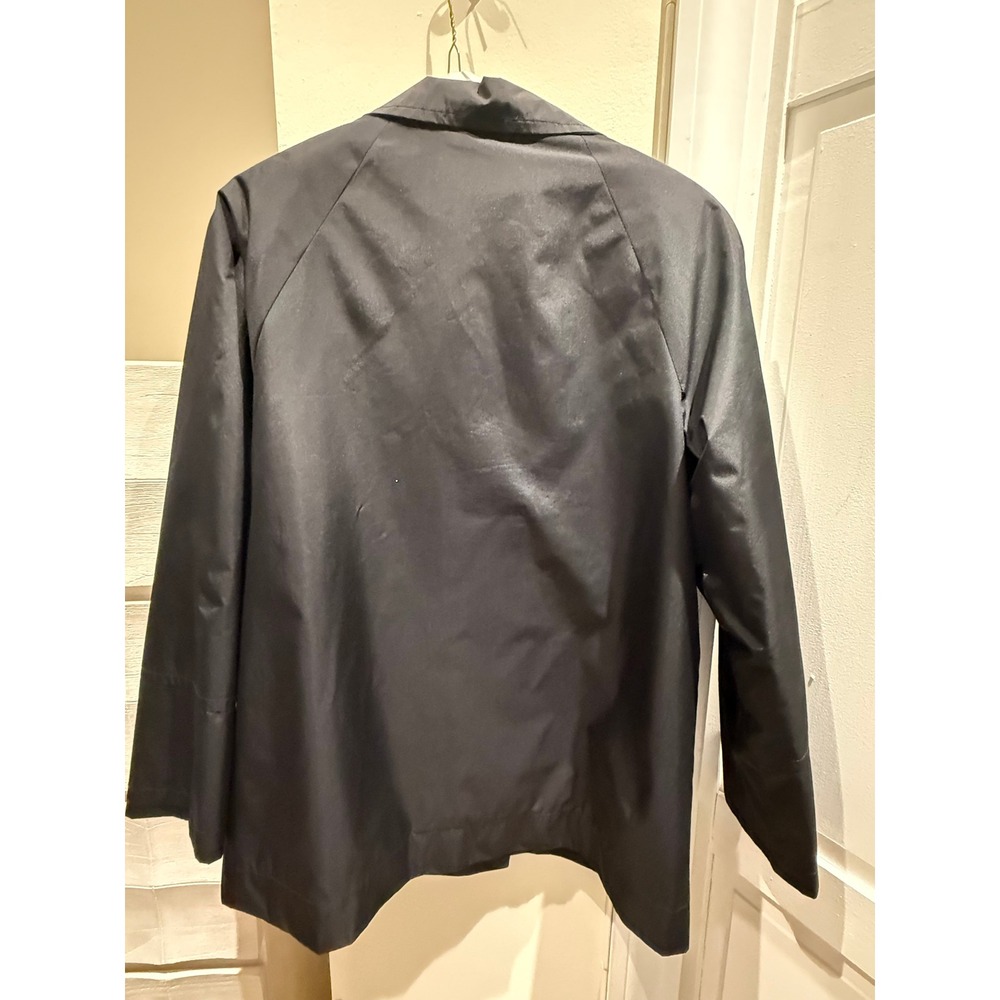Siena Womens Black Double Breasted Short Trench Coat Jacket Size Medium - Picture 5 of 6